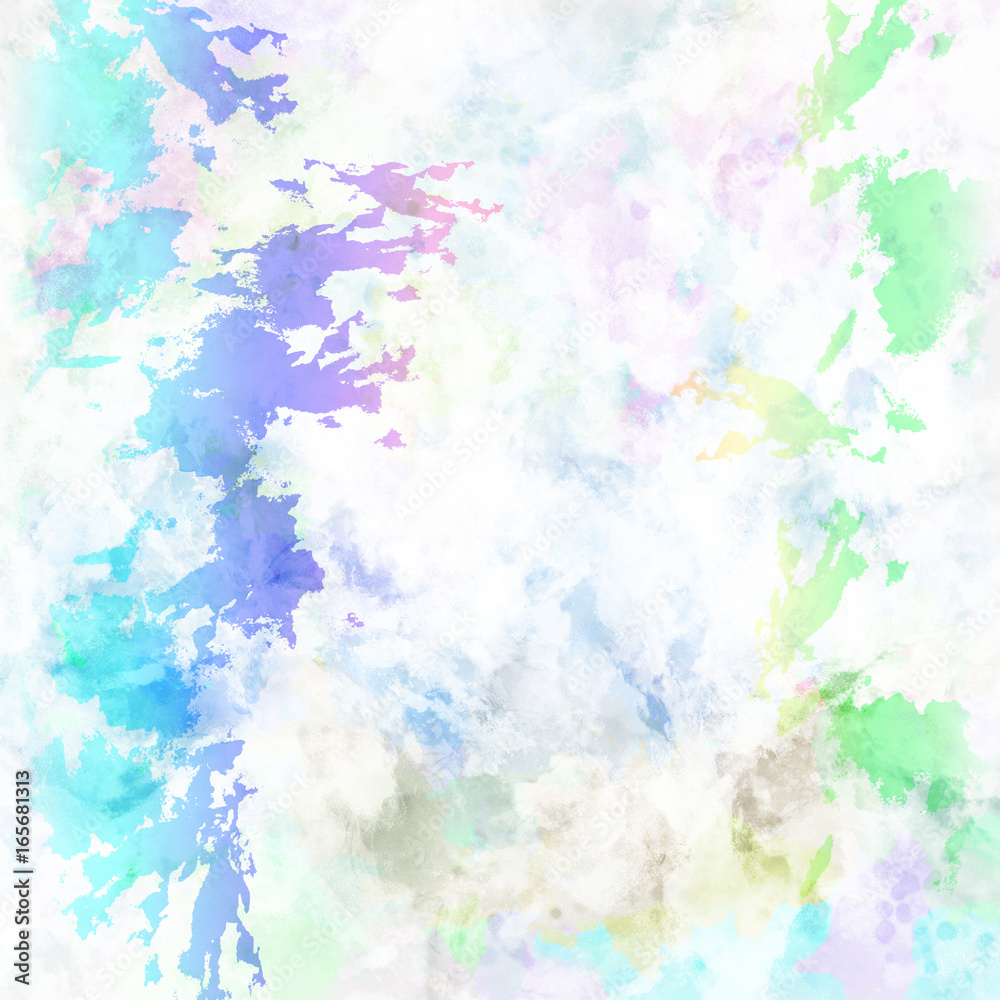 Abstract colored paper. Colored paint stains white background.