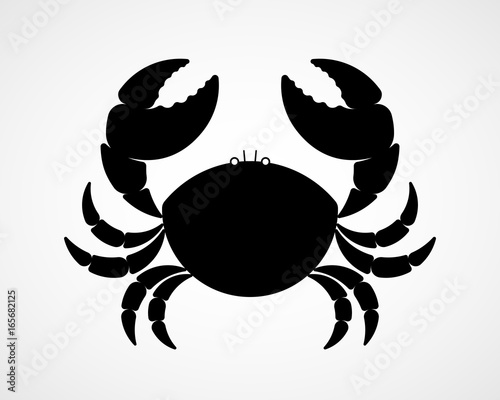 Vector black and white crab silhouette