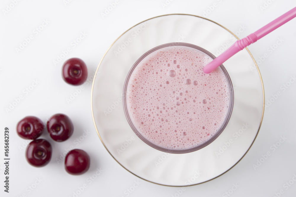 Smoothies with a cherry Smoothies with a cherry