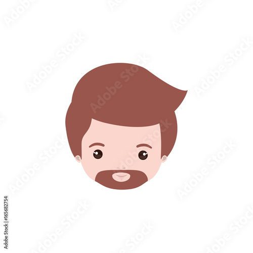 colorful caricature closeup front view face man with van dyke beard