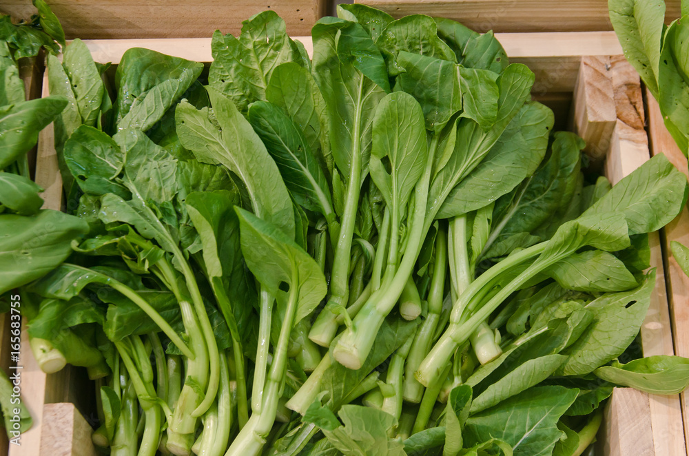 Chinese Kale. Green vegetable leaves, healthy eating, vegetarian food. Chinese Kale. Green vegetable leaves, healthy eating, vegetarian food.