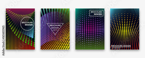 Brochure design with halftone dots and neon gradients. Vector illustration. © klerik78