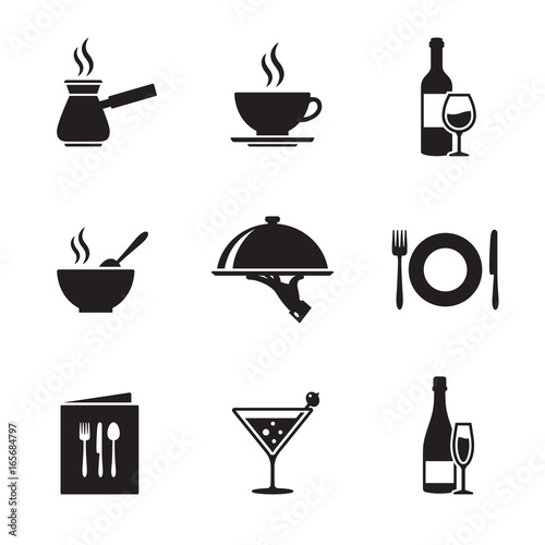 Restaurant icons set