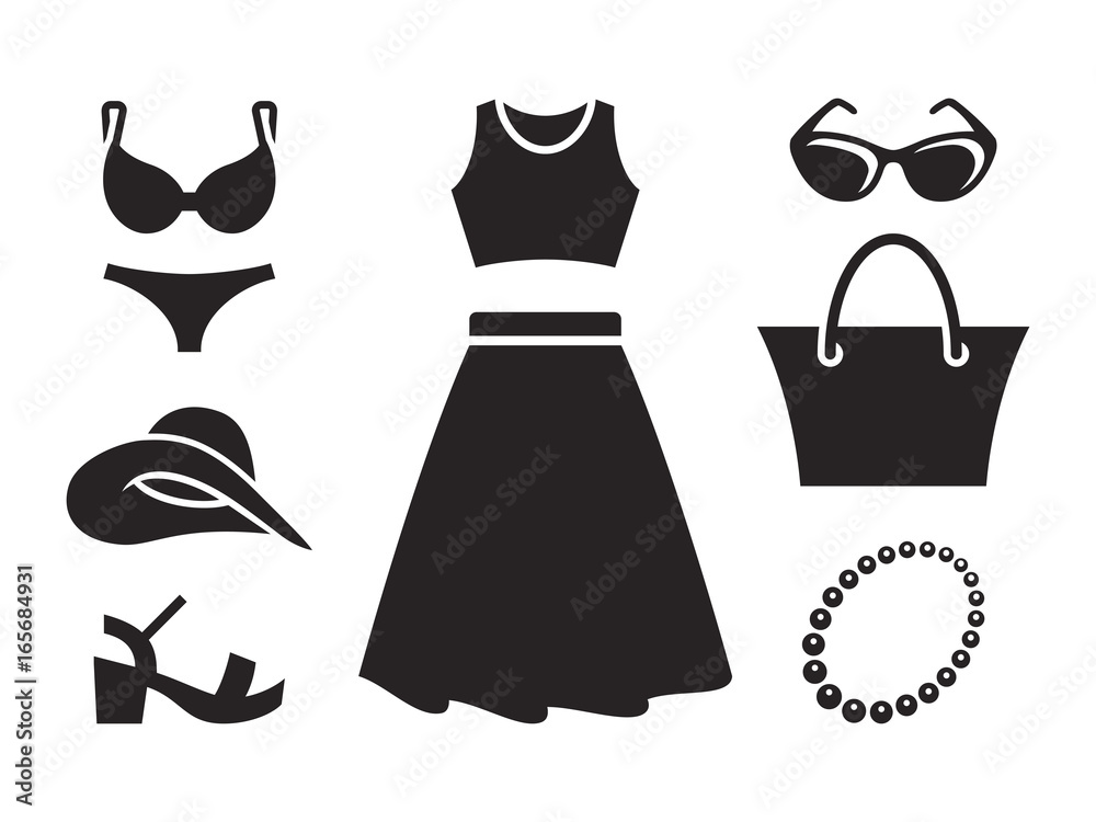 Collection of women's summer clothing Collection of women's summer clothing