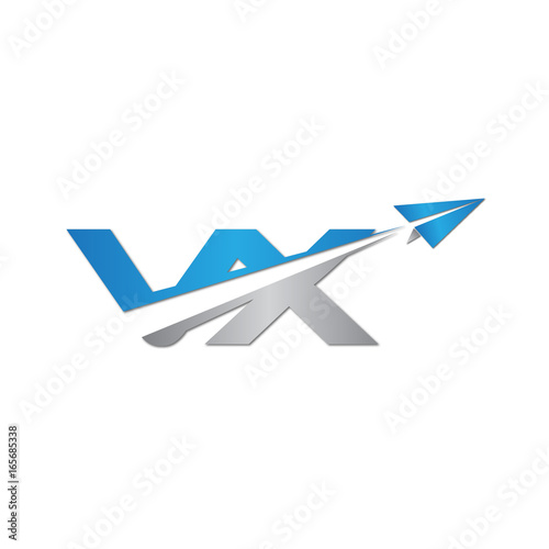 Free Download VX initial letter logo origami paper plane - GFXLoad