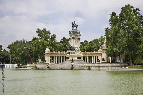Monument to Alfonso XII at Buen Retiro park (Park of Pleasant Retreat) in Madrid. Spain