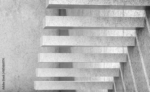 White empty concrete stairs. 3d render illustration