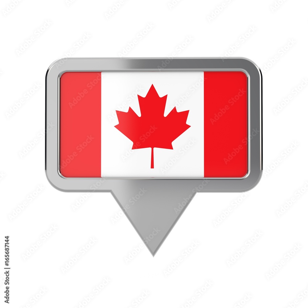 Canada flag location marker icon. 3D Rendering Canada flag location marker icon. 3D Rendering
