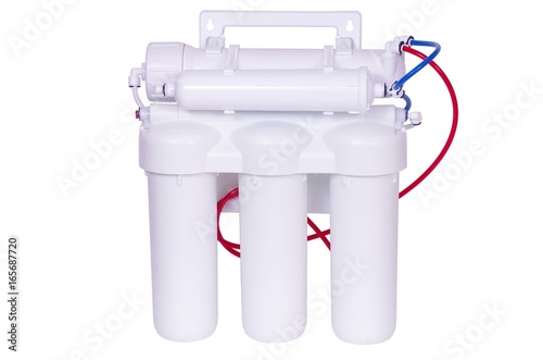 Reverse Osmosis 5 Stages Under Sink Water Filter isolated on white.
