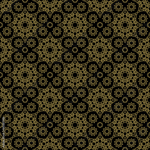 Abstract decorative eastern style luxury golden seamless pattern