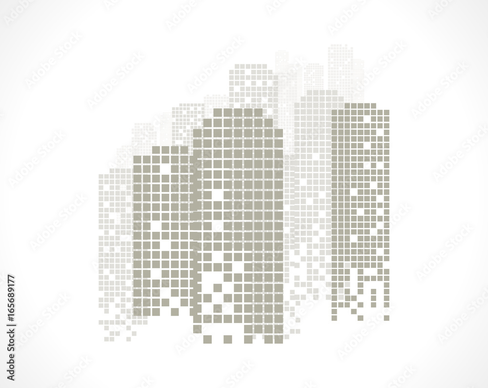Building and City Illustration at night, City scene on night time, Urban cityscape. Vector image.