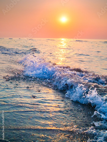 Sunrise. Beautiful sunrise Black sea. Gold sea sunrise. Picture Sea sunrise. Sea sunrise background. Amazing sea sunrise picture. sunrise sea waves. Little Noise. © Constantin