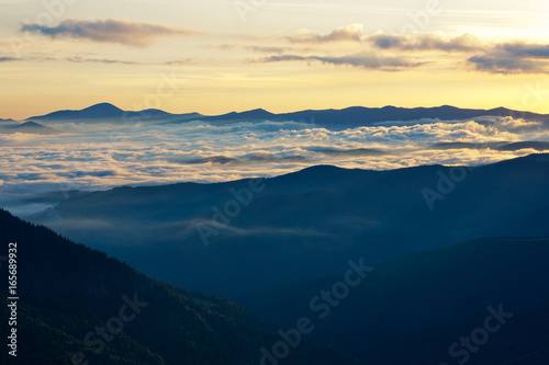 The fog between the mountains