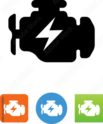 Engine Motor With Bolt Icon - Illustration