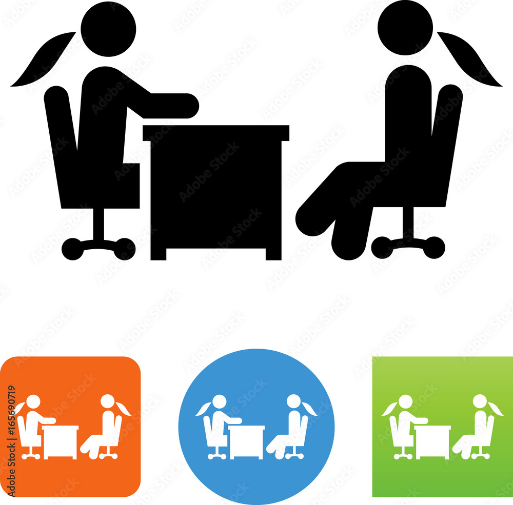 Female Interview Icon - Illustration Female Interview Icon - Illustration