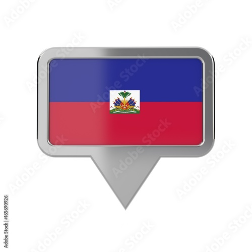 Free Download Haiti flag location marker icon. 3D Rendering - GFXLoad