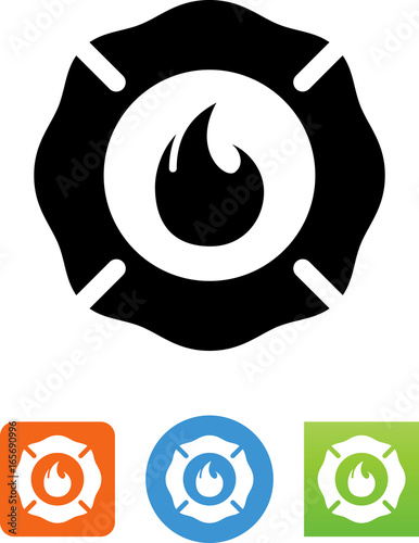 Fire Department Shield Icon -  Illustration