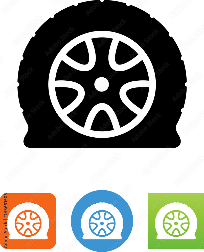 Flat Tire Icon Stock Vector Adobe Stock