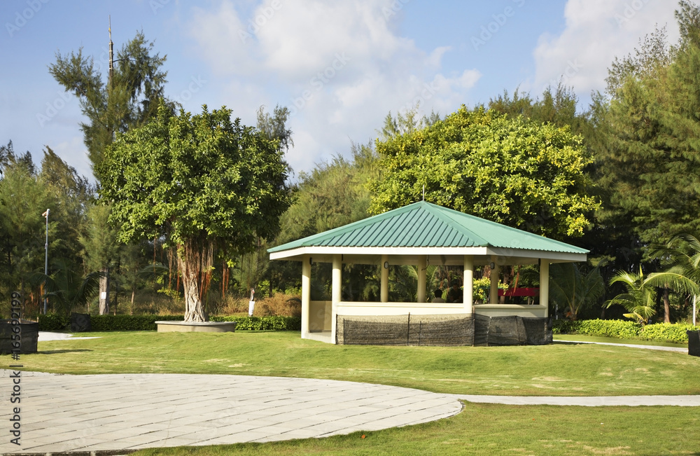 Park at Hulhumale island. Republic of the Maldives