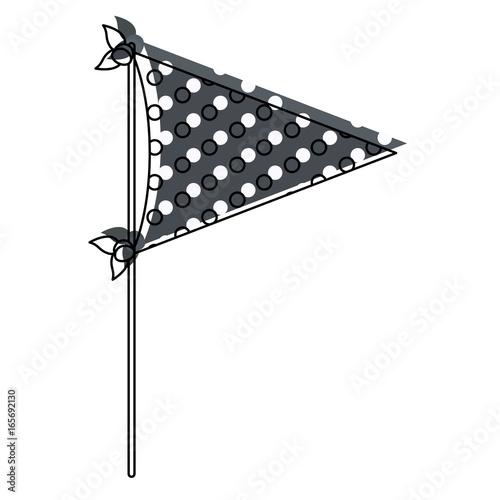 watercolor silhouette of decorative flags party with several dots inside for celebration