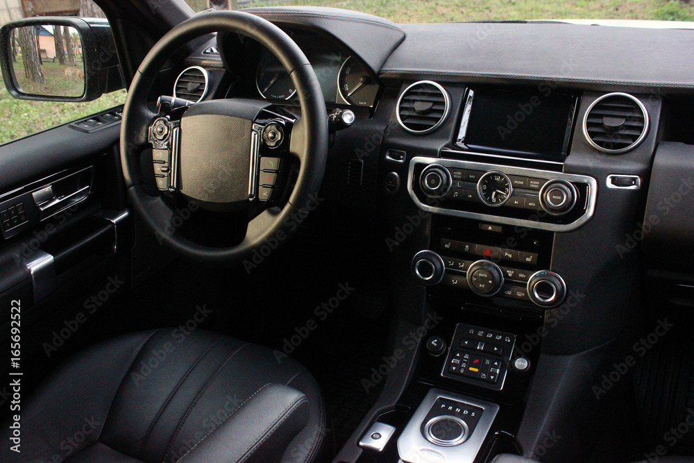  Car interior luxury service. Car interior details