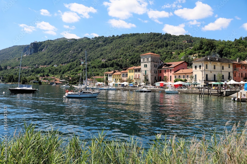 Pella at Lake Orta in summer, Piedmont Italy 