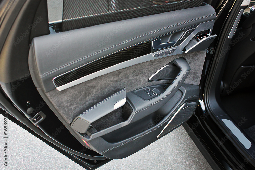 Car interior luxury service. Car interior details. Car doors Car interior luxury service. Car interior details. Car doors