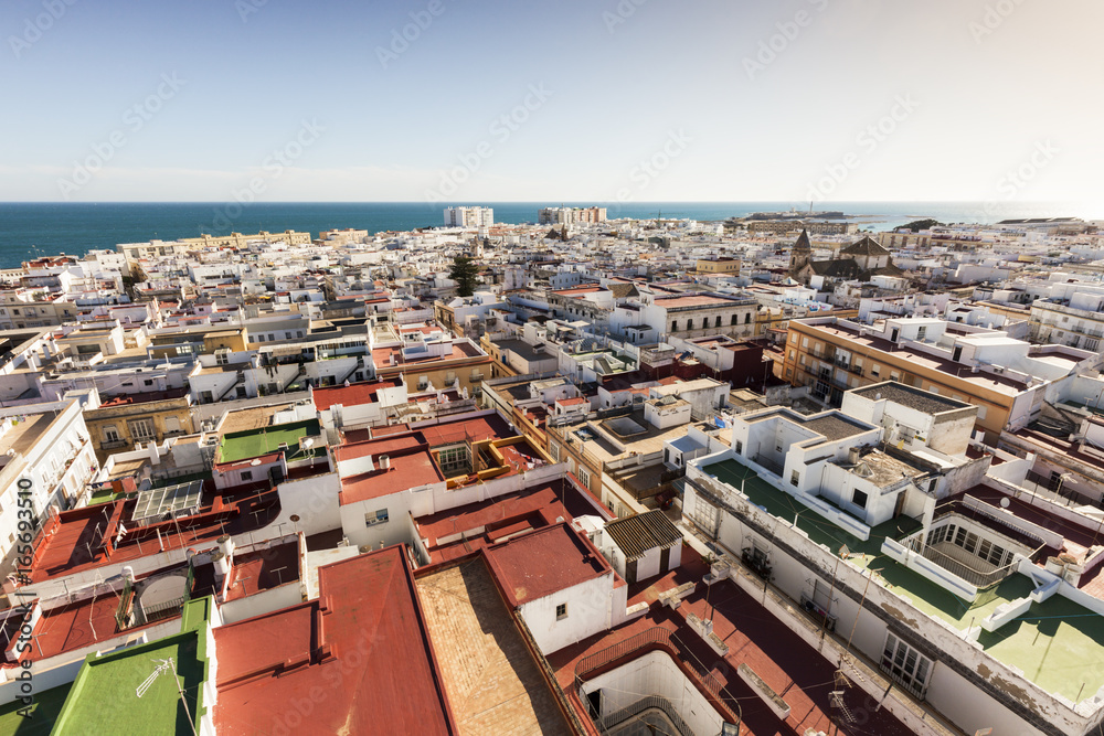 Aerial panorama of Cadiz