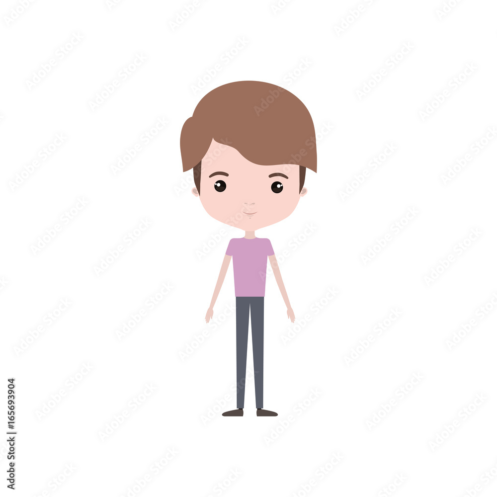 colorful caricature thin boy in clothes with hairstyle colorful caricature thin boy in clothes with hairstyle