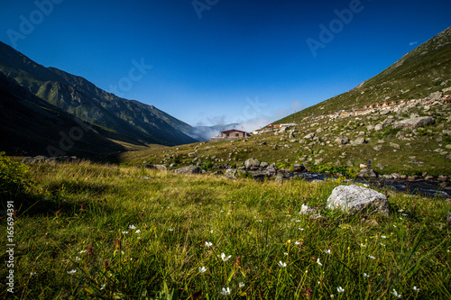 In Karadeniz region of Turkey country  View of Kavrun plateau or tableland which is a village in the Kackar Mountains. Kackar Mountains or simply Kackars are a mountain in Camlihemsin  Rize  Turkey.