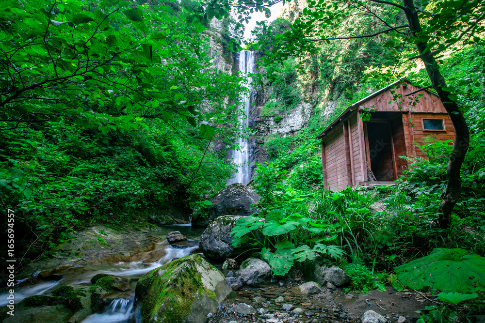 Fototapeta premium Maral Waterfall. Borcka, Macahel,Artvin,Turkey