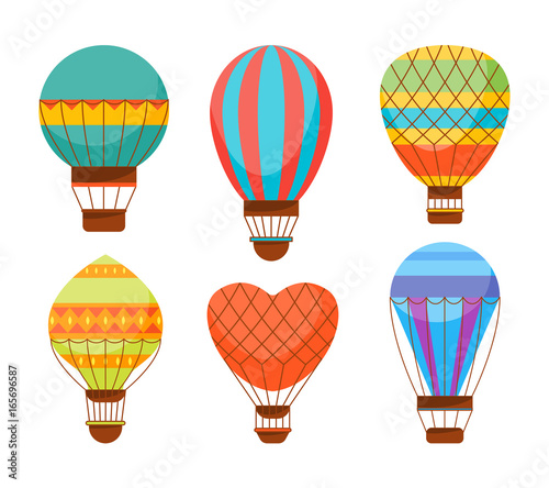 Cartoon Air Baloons Set. Vector