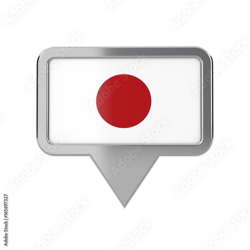 Free Download Japan flag location marker icon. 3D Rendering - GFXLoad