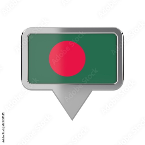 Free Download Bangladesh flag location marker icon. 3D Rendering - GFXLoad