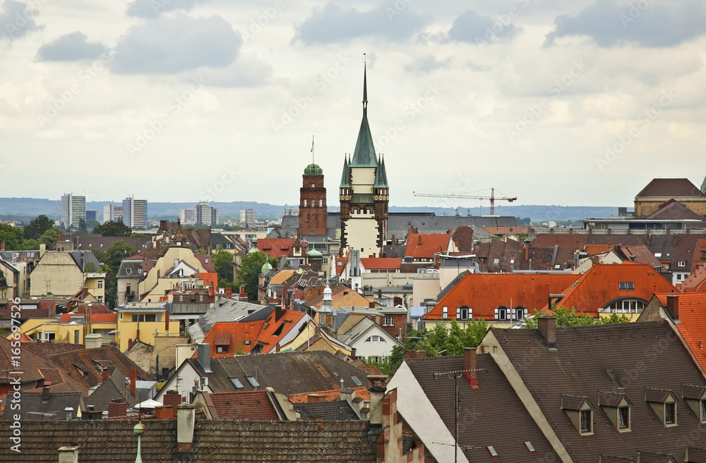 Panoramic view of Freiburg im Breisgau. Germany