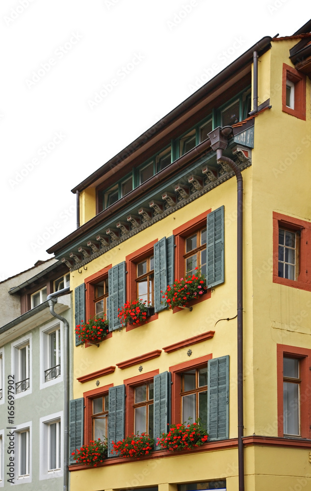 Naklejka premium Fragment of old building in Freiburg im Breisgau. Germany