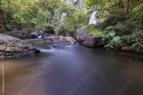 Beautiful waterfalls in national park in Thailand. Khlong Lan Waterfall  Kamphaengphet Province