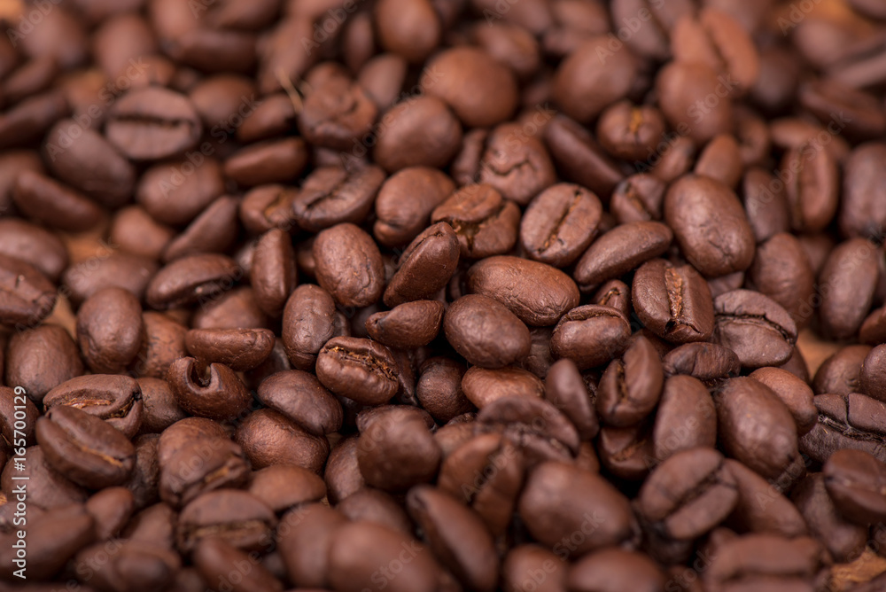 Naklejka premium Close-up of coffee beans