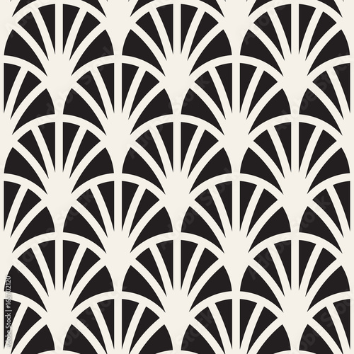 Vector Seamless Rounded Lines Pattern. Abstract Geometric Background Design. Circular Geometric Tiling Lattice