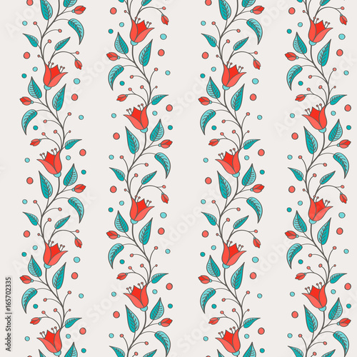 Bellflower floral design element. Seamless floral pattern with colorful flowers. For wallpaper  fabric  pattern fill  web page background  surface texture. Harebell bluebell vector illustration.
