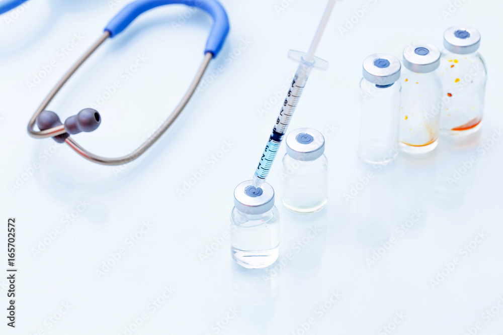 Vaccine with syringe Vaccine with syringe