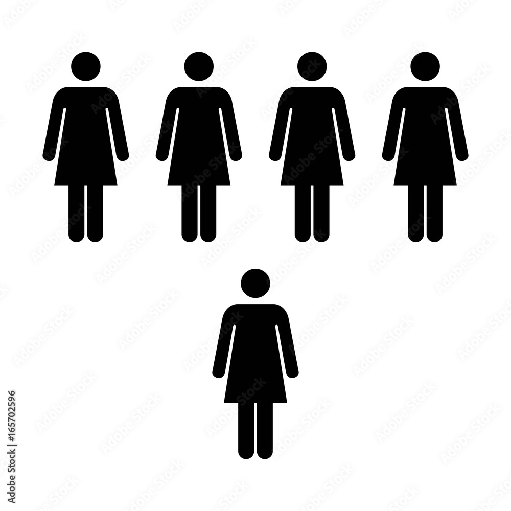 People Icon Vector Group of Women Team Symbol for Business Infographic Design in Glyph Pictogram illustration People Icon Vector Group of Women Team Symbol for Business Infographic Design in Glyph Pictogram illustration