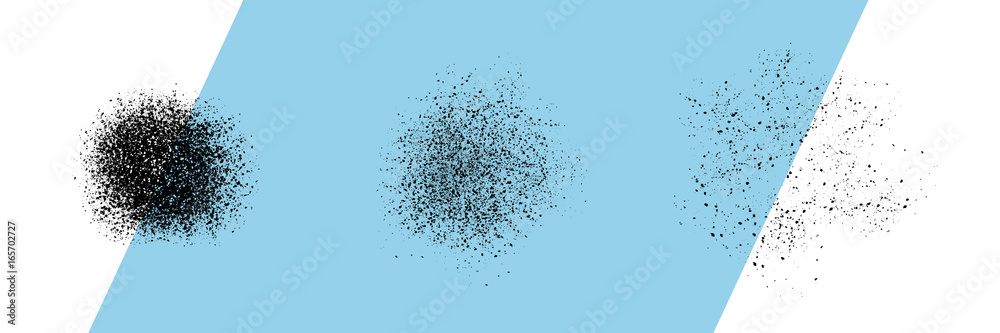 Set of three grunge vector brushes