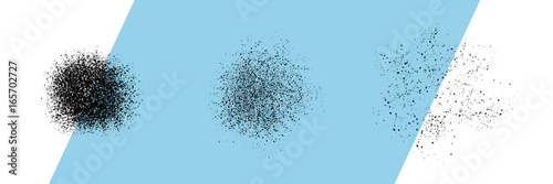 Set of three grunge vector brushes photo