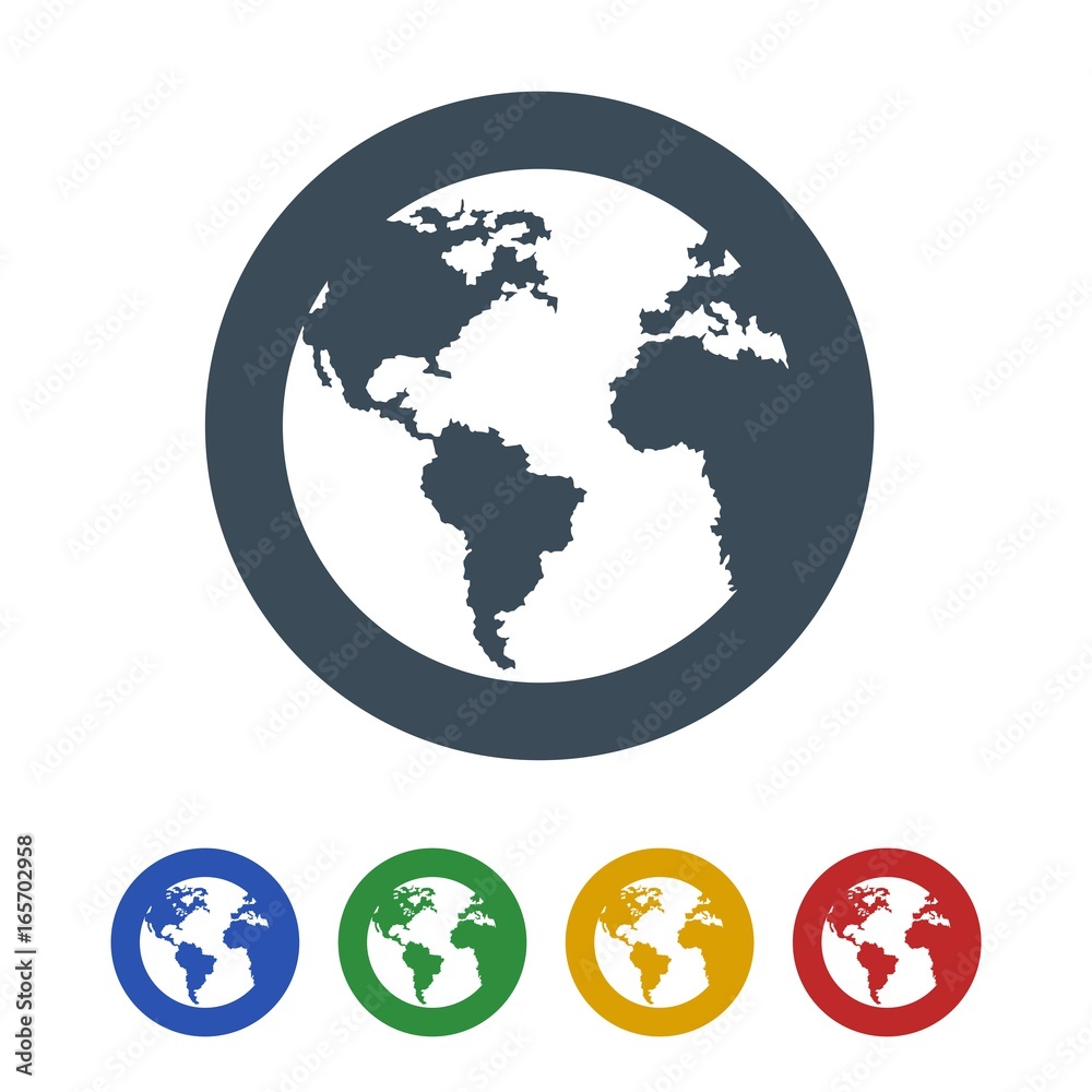 Earth icon isolated on white background Earth icon isolated on white background