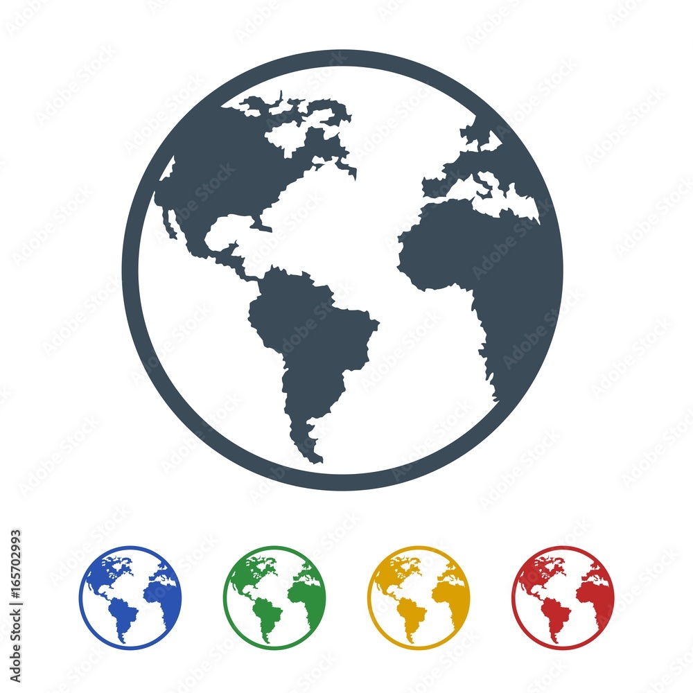 Earth icon isolated on white background Earth icon isolated on white background