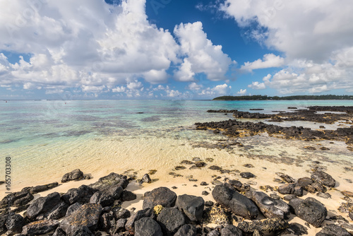 Schilderij op canvas Wide-angle view of the Blue Bay Marine Park, Mauritius, Mahebourg, Indian Ocean
