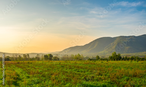 Morning Mountain view in Khao Yai National Park, Thailand photo