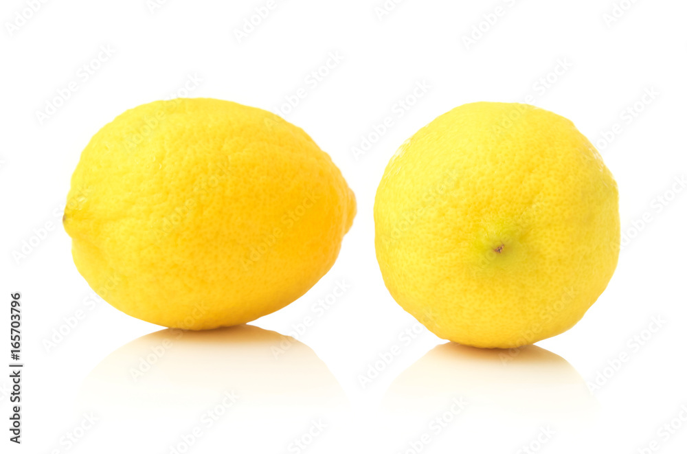 Fresh lemon fruit on white background, food and drink concept Fresh lemon fruit on white background, food and drink concept