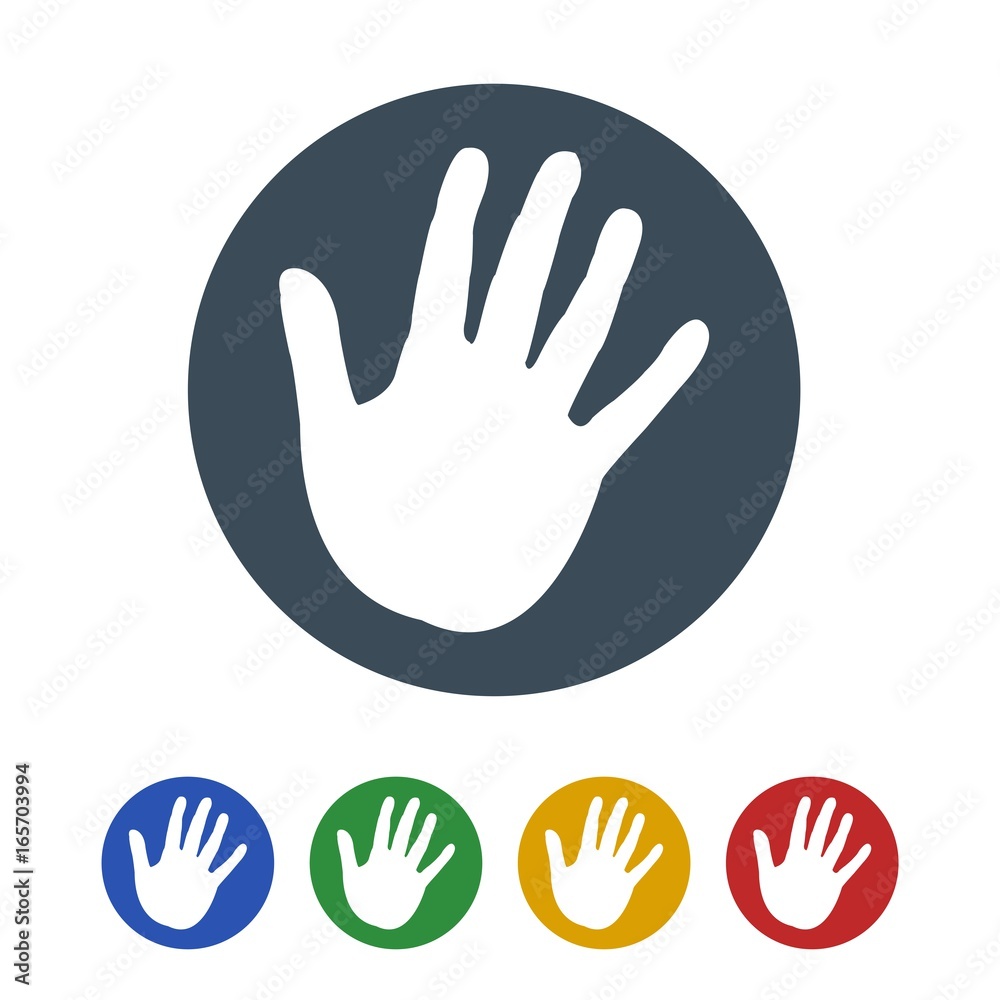 Fototapeta premium Hand print icon isolated on white background